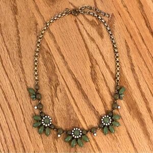 J.Crew | Faux Jade Floral Statement Necklace | 24” Adjustable